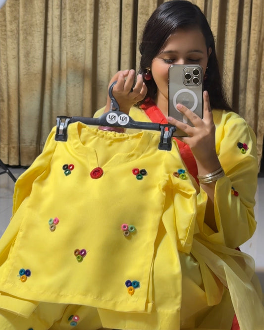 SPECIAL YELLOW MULTI MIRROR WORK