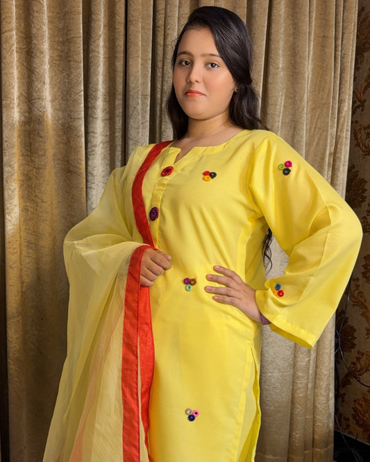SPECIAL YELLOW MULTI MIRROR WORK